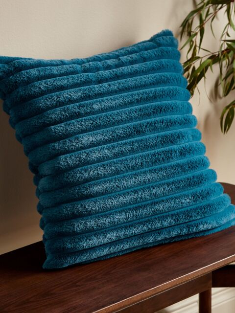 Catherine Lansfield 'Cosy Ribbed' Cushion in Teal - Size: 45 cm x 45 cm - image 1