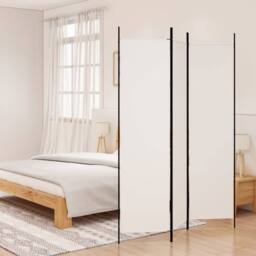 Berkfield Home 3-Panel Room Divider White 150x200 cm Fabric - thumbnail 2