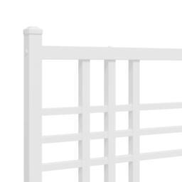 Berkfield Home Metal Bed Frame without Mattress with Footboard White 183x213cm - Size: 183x213 cm - thumbnail 7