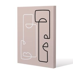 Benjamin Tate Design line art of two faces (Canvas Print) / 152 x 101 x 4cm in Natural - Size: 152 x 101 x 4 cm - thumbnail 1