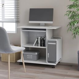 Berkfield Home Computer Desk White 80x50x75 cm Engineered Wood - Size: 80 x 50 x 75 cm