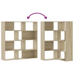 Berkfield Home Corner Bookcase 4-Tier Sonoma Oak 85x85x140 cm Engineered Wood in Brown - Size: 85 x 85 x 140 cm - thumbnail 7