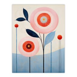"Wee Blue Coo Wall Art Print Kaleidoscope Blossom Oil Painting Pastel Colour Pink Blue Boho Geometric Poster - Size: W24"" x H32""" - thumbnail 1