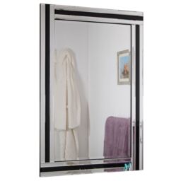 MirrorOutlet Dalton Black & Silver Bevelled Triple Edge Wall Mirror 68 x 58cm - Size: 1 Pack - thumbnail 5