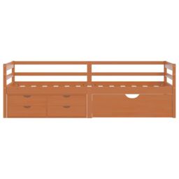 Berkfield Home Bed Frame with Drawers&Cabinet Honey Brown Pinewood 90x200 cm - thumbnail 4