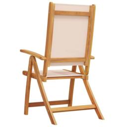 Berkfield Home Beautiful Folding Garden Chairs 2 pcs Solid Wood Acacia & Textilene in Brown - thumbnail 6