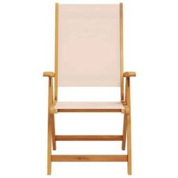 Berkfield Home Beautiful Folding Garden Chairs 2 pcs Solid Wood Acacia & Textilene in Brown - thumbnail 4