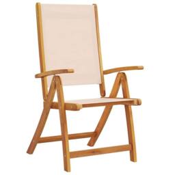 Berkfield Home Beautiful Folding Garden Chairs 2 pcs Solid Wood Acacia & Textilene in Brown
