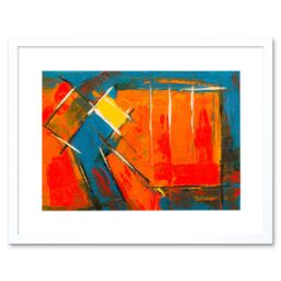 "Artery8 Wall Art Print Expressionism Abstract Painting Acrylic Art Black Framed 9x7 inch in White - Size: W7"" x H9""" - thumbnail 1