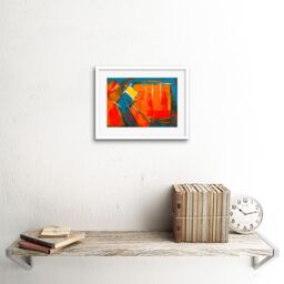 "Artery8 Wall Art Print Expressionism Abstract Painting Acrylic Art Black Framed 9x7 inch in White - Size: W7"" x H9""" - thumbnail 2
