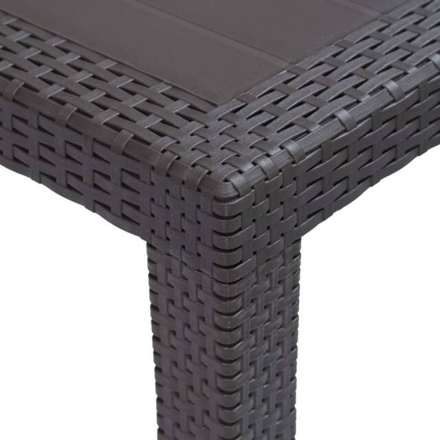 Berkfield Home Garden Table Brown 150x90x72 cm Plastic Rattan Look - Size: 150 x 90 x 72 cm - image 1