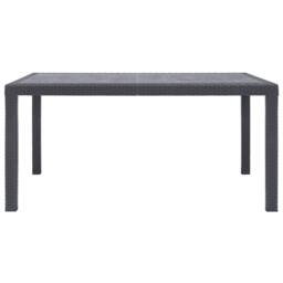 Berkfield Home Garden Table Brown 150x90x72 cm Plastic Rattan Look - Size: 150 x 90 x 72 cm - thumbnail 3