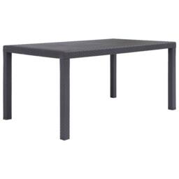 Berkfield Home Garden Table Brown 150x90x72 cm Plastic Rattan Look - Size: 150 x 90 x 72 cm - thumbnail 2