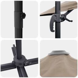 Berkfield Home Patio Umbrella Taupe Large Polyester & Steel - thumbnail 9