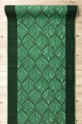 RugsX Anti-Slip Leaves Runner in Green - Size: 57 cm x 120 cm - thumbnail 5