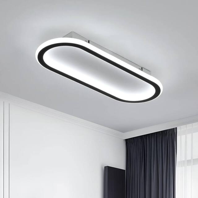 COMELY Modern LED Ceiling Lights 33 W, Oval Ceiling Light 6500 K, 40 cm in Black - image 1