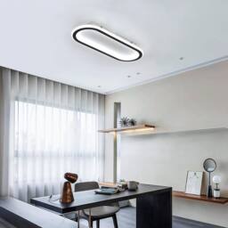 COMELY Modern LED Ceiling Lights 33 W, Oval Ceiling Light 6500 K, 40 cm in Black - thumbnail 3