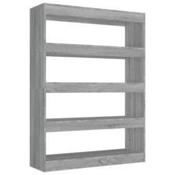 Berkfield Home Book Cabinet/Room Divider Grey Sonoma 100x30x135 cm - Size: 100 x 30 x 135 cm - thumbnail 1