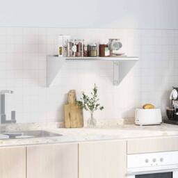 Berkfield Home Wall Shelf 75x45x31 cm Silver Stainless Steel - Size: 75 x 45 x 31 cm