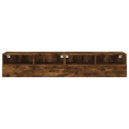 Berkfield Home TV Wall Cabinets 2 pcs Smoked Oak 80x30x30 cm Engineered Wood in Brown - Size: 80 x 30 x 30 cm - thumbnail 8