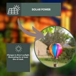 Marco Paul 62cm Solar Hanging Hot Air Balloon Garden Light - thumbnail 6