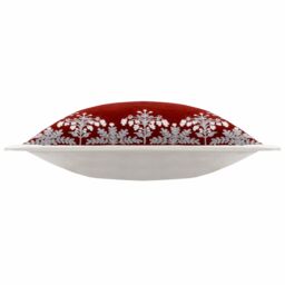 Paoletti Winter Bloom 100% Cotton Embroidered Cushion in Red - Size: 50 cm x 50 cm - thumbnail 3