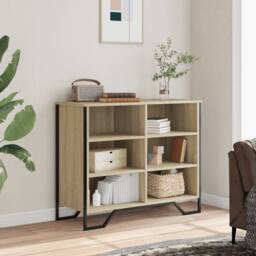 Berkfield Home Sideboard Sonoma Oak 91x35.5x74.5 cm Engineered Wood in Light Beige - thumbnail 3