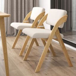 Costway Set of 2 Dining Chairs Folding Kitchen Chair Modern Side Chair in White - thumbnail 4