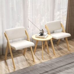 Costway Set of 2 Dining Chairs Folding Kitchen Chair Modern Side Chair in White - thumbnail 3