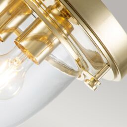 Netlighting Quoizel Whistling Bowl Semi Flush Ceiling Light Polished Brass IP44 in Yellow - thumbnail 3