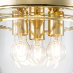 Netlighting Quoizel Whistling Bowl Semi Flush Ceiling Light Polished Brass IP44 in Yellow - thumbnail 2