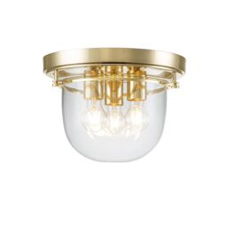 Netlighting Quoizel Whistling Bowl Semi Flush Ceiling Light Polished Brass IP44 in Yellow