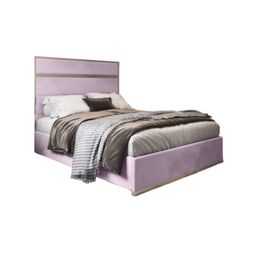 KDMD Comfyzone Upholstered Soft Velvet Metal Designer Bed Frame in Pink - Size: King - thumbnail 6