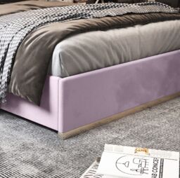 KDMD Comfyzone Upholstered Soft Velvet Metal Designer Bed Frame in Pink - Size: King - thumbnail 4