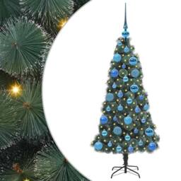 Berkfield Home Artificial Pre-lit Christmas Tree with Ball Set Green 120 cm - thumbnail 2