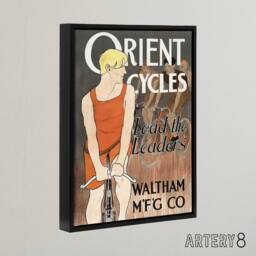 "Artery8 Vintage Bicycle Advert Cycles Framed Canvas Wall Art Print Penfield in Orange - Size: W12"" x H16""" - thumbnail 2