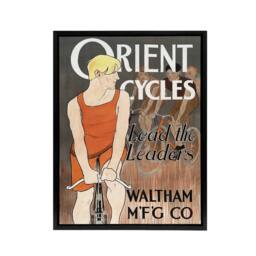 "Artery8 Vintage Bicycle Advert Cycles Framed Canvas Wall Art Print Penfield in Orange - Size: W12"" x H16""" - thumbnail 1