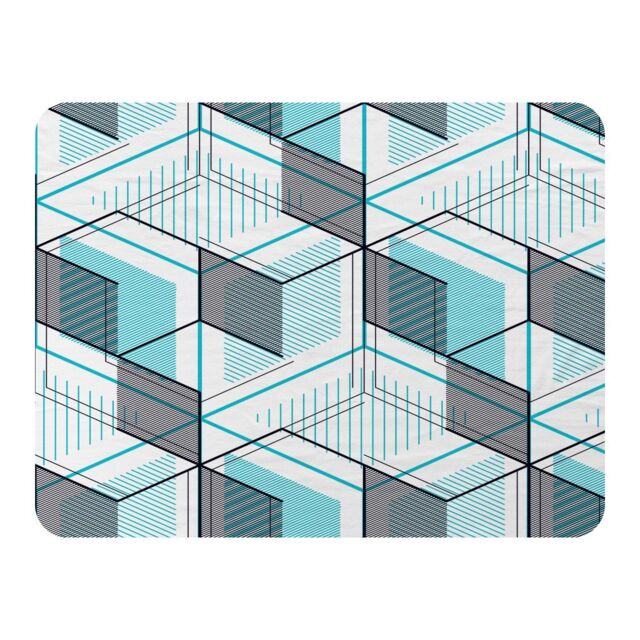 Benjamin Tate Design Blue Geometric Hexagons Blanket in Natural - Size: 120 cm x 150 cm - image 1