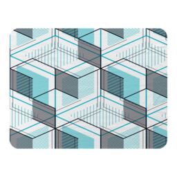 Benjamin Tate Design Blue Geometric Hexagons Blanket in Natural - Size: 120 cm x 150 cm - thumbnail 1
