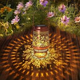 EONLION Hummingbird Solar Lanterns Garden Ornaments Outdoor in Bronze - Size: 100 cm - thumbnail 4