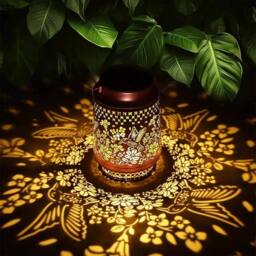 EONLION Hummingbird Solar Lanterns Garden Ornaments Outdoor in Bronze - Size: 100 cm - thumbnail 3