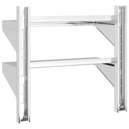 Berkfield Home 2-Tier Wall Shelf 50x23.5x60 cm Silver Stainless Steel - thumbnail 7