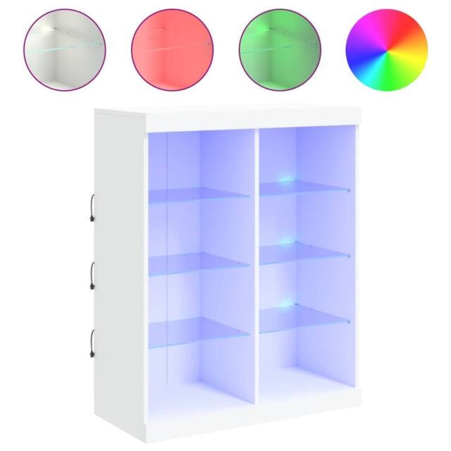 Berkfield Home Sideboard with LED Lights White 81x37x100 cm - Size: 81 x 37 x 100 cm - image 1