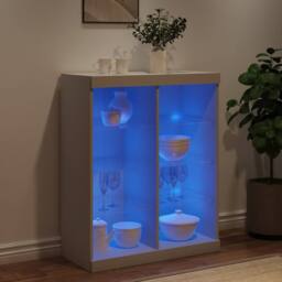 Berkfield Home Sideboard with LED Lights White 81x37x100 cm - Size: 81 x 37 x 100 cm - thumbnail 4