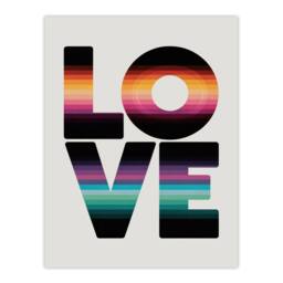 "Artery8 Love Retro Colour Gradient Stripe Typography Wall Art Print - Size: W12"" x H16""" - thumbnail 1