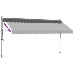 Berkfield Home Retractable Awning Anthracite 400x150 cm Fabric & Steel in Charcoal - thumbnail 6