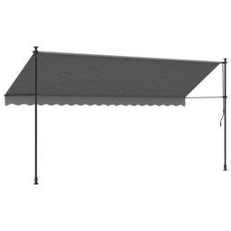 Berkfield Home Retractable Awning Anthracite 400x150 cm Fabric & Steel in Charcoal - thumbnail 5