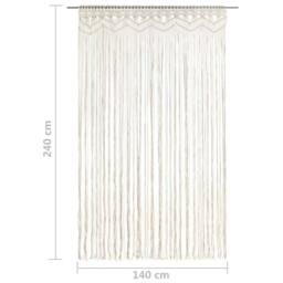 Berkfield Home Macrame Curtain 140x240 cm Cotton in Cream - thumbnail 5