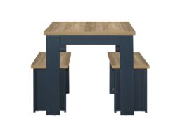 Birlea Dining Table & Bench Set Highgate 2 Kitchen Traditional in Dark Navy - thumbnail 3