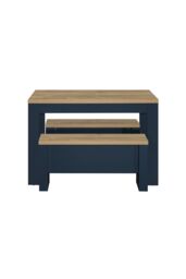 Birlea Dining Table & Bench Set Highgate 2 Kitchen Traditional in Dark Navy - thumbnail 8